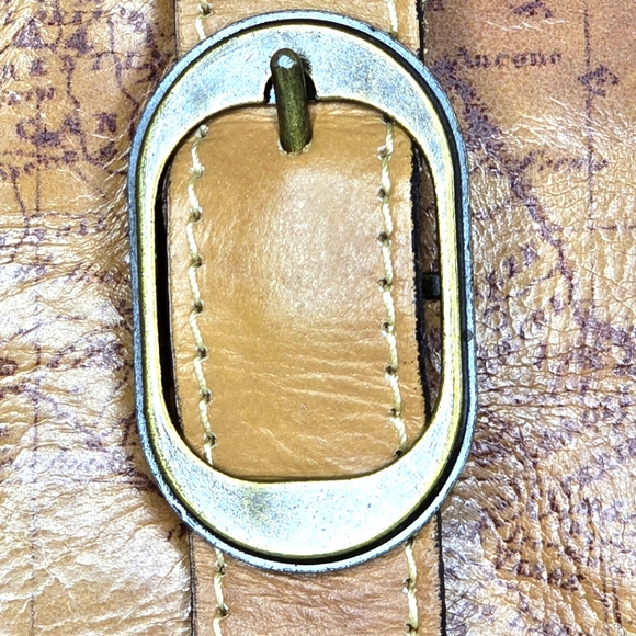 Patricia Nash Italian Leather Venezia Pouch Crossbody Strap Signature Map - Picture 4 of 16